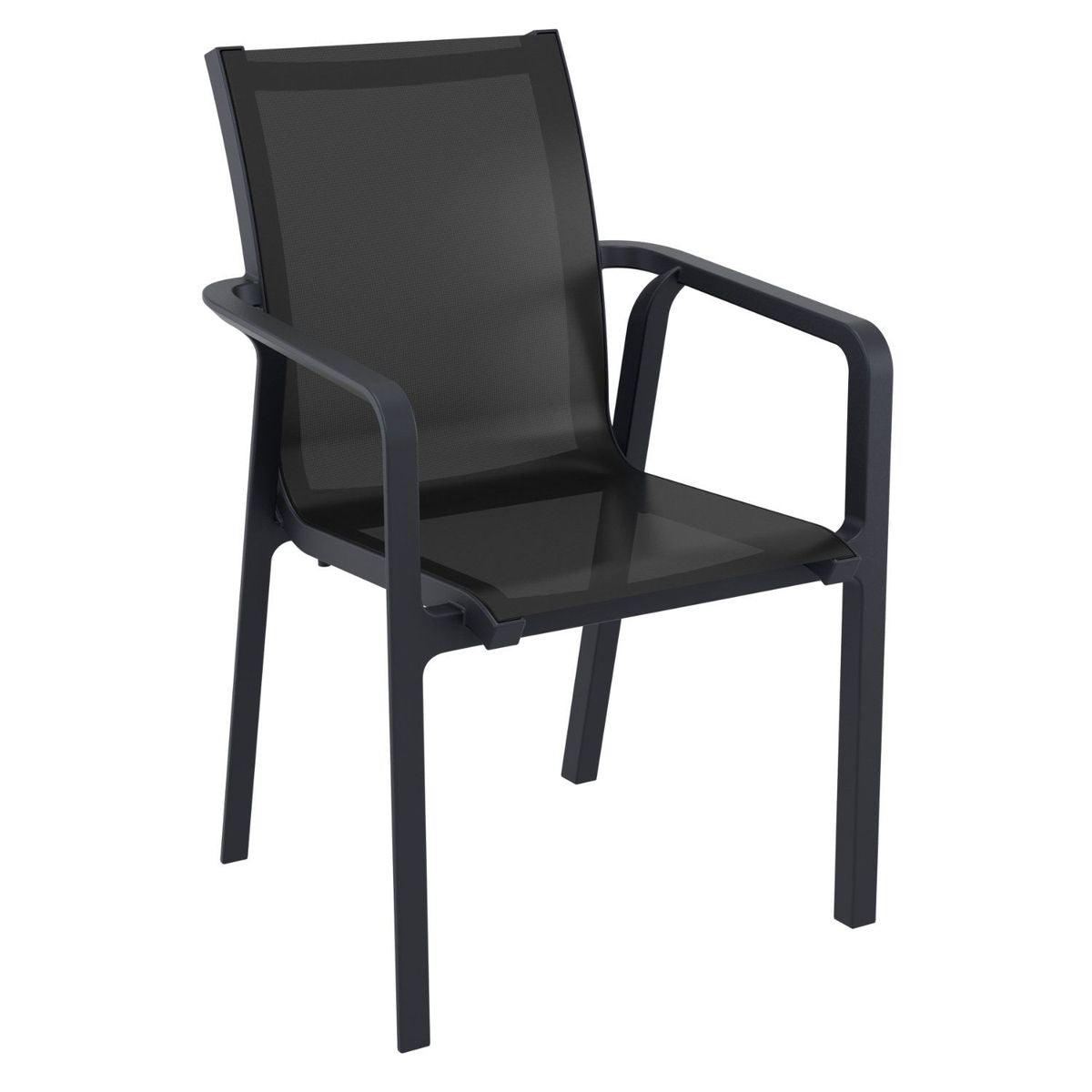 Compamia Pacific 5 Piece Dining set with Extension Table and Sling Arm Chairs Black Frame Black Sling,Dark Gray Frame Black Sling,Taupe Frame Taupe Sling,White Frame White Sling