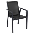 Compamia Pacific 5 Piece Dining set with Extension Table and Sling Arm Chairs Black Frame Black Sling,Dark Gray Frame Black Sling,Taupe Frame Taupe Sling,White Frame White Sling