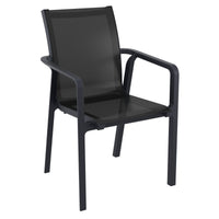 Compamia Pacific 5 Piece Dining set with Extension Table and Sling Arm Chairs Black Frame Black Sling,Dark Gray Frame Black Sling,Taupe Frame Taupe Sling,White Frame White Sling