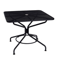 Woodard Café Series Textured Black + Plus 36" Square Dining/Umbrella Table, Default Title, Outdoor Dining Table, Cafe , Aluminum, Outdoor