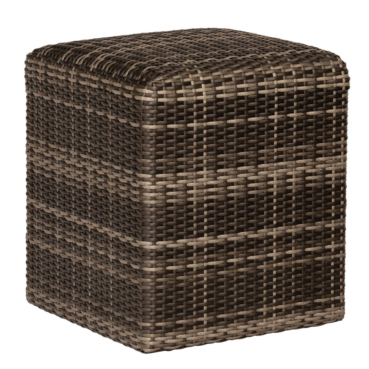 Woodard Genie Reticulated Cube, Default Title, Garden Chairs, Ottoman, Genie, Wicker, Ottoman, Curved, Outdoor