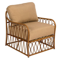 Woodard Cane Lounge Chair, Aged Teak, With Cushion, Grade A Fabric, Garden Chairs, Lounge Chairs, Cushion, Cane, Wood, Rectangular, 4 Legs, Outdoor