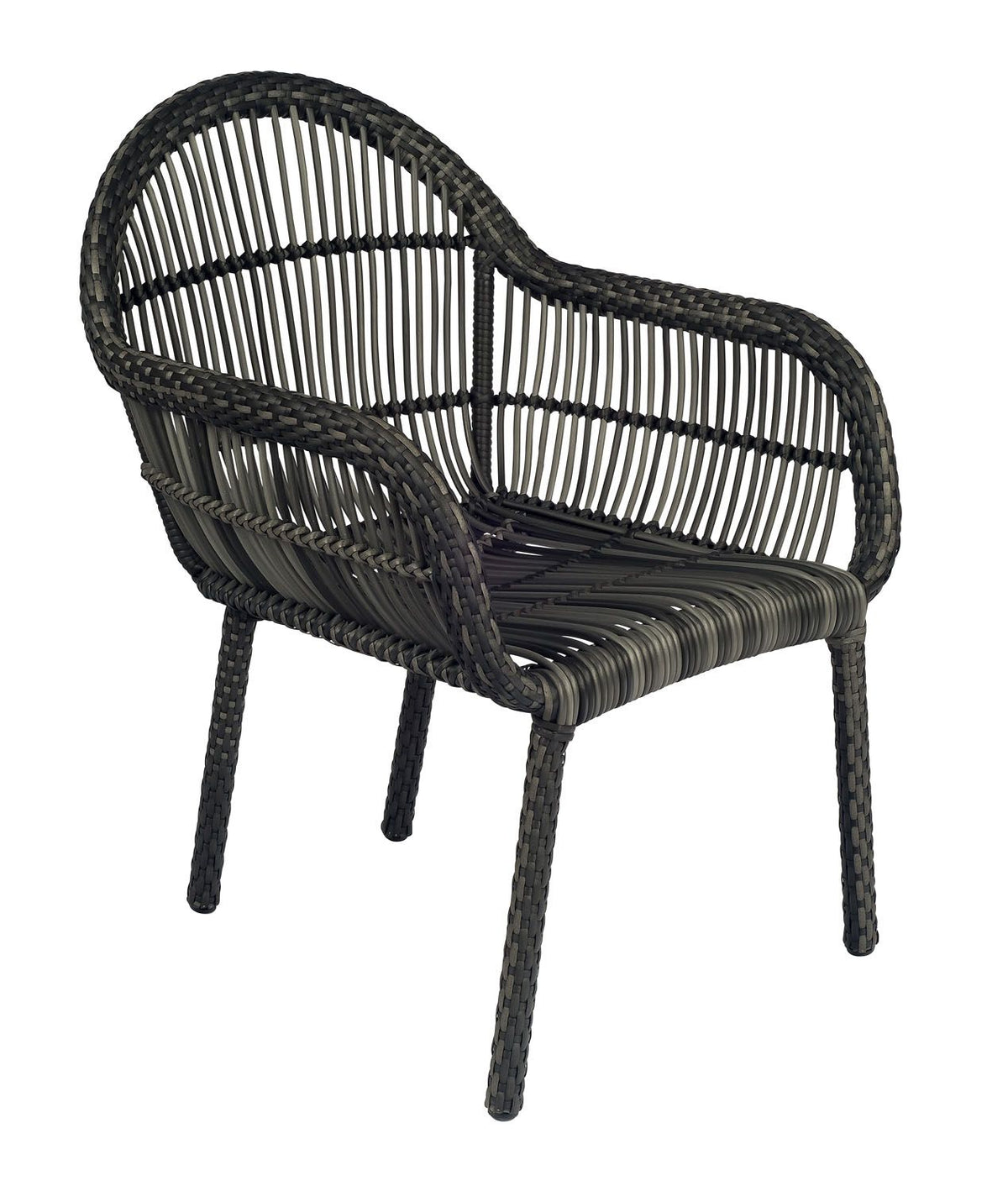 Woodard Cape Dining Armchair, Default Title, Garden Chairs, Dining Chairs, Wicker, Cape, Wicker, Curved, 4 Legs, Outdoor