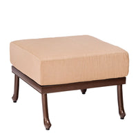 Woodard Casa Ottoman, Aged Teak, No Cushion, Grade A Fabric, Ottoman, Aluminum, Square, 4 Legs, Outdoor