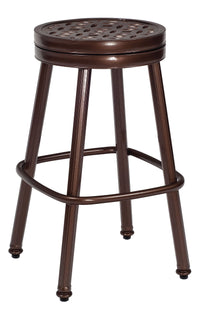 Woodard Casa Round Swivel Bar Stool, Default Title, Patio Bar Furniture, Bar Stools, Metal, Casa, Aluminum, Wood, Round, 4 Legs, Outdoor