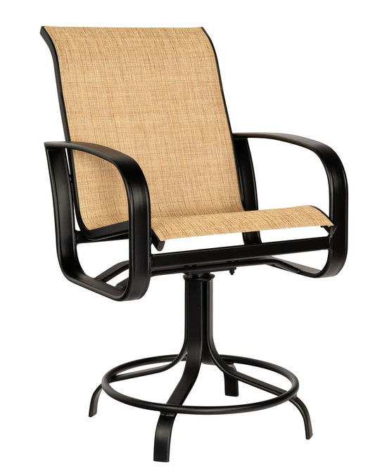 Woodard Cayman Isle Sling Swivel Counter Stool