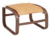 Woodard Cayman Isle Padded Sling Ottoman, Aged Teak, Augustine Alloy (Grade A), Grade A Fabric, Cast Aluminum furniture, Ottoman, Sling, Cayman Isle , Aluminum, Square, 4 Legs, Outdoor