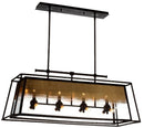 ZEEV Lighting Occasus Chandelier, Rustic Iron With Gold Leafed Glass, Indoor
