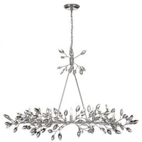 ZEEV Lighting Misthaven Chandelier, Silver Leaf with and Antique Gold Paint and Champagne crystals, Chandelier, Indoor
