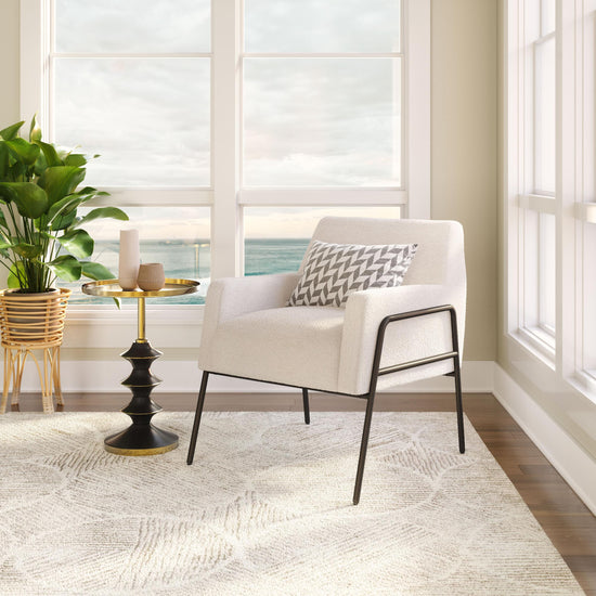Shearling Accent Chair in Cream & Gray | Zuo Modern