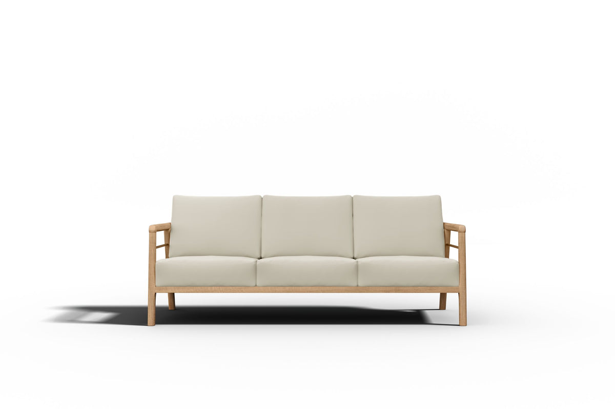 Curated MaisonFurniture Daniele Teak Deep Seating 86 Inch Outdoor Sofa with Sunbrella Cushion