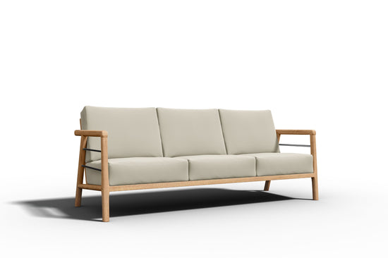 Curated MaisonFurniture Daniele Teak Deep Seating 86 Inch Outdoor Sofa with Sunbrella Cushion