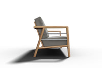 Curated MaisonFurniture Daniele Teak Deep Seating 86 Inch Outdoor Sofa with Sunbrella Cushion