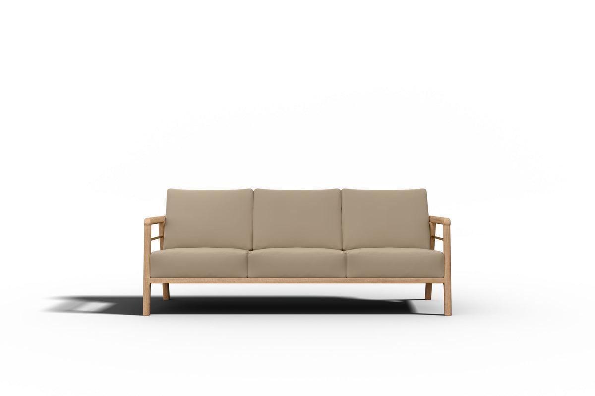 Curated MaisonFurniture Daniele Teak Deep Seating 86 Inch Outdoor Sofa with Sunbrella Cushion