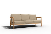 Curated MaisonFurniture Daniele Teak Deep Seating 86 Inch Outdoor Sofa with Sunbrella Cushion