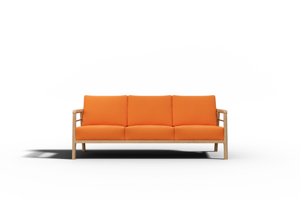 Curated MaisonFurniture Daniele Teak Deep Seating 86 Inch Outdoor Sofa with Sunbrella Cushion