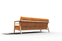 Curated MaisonFurniture Daniele Teak Deep Seating 86 Inch Outdoor Sofa with Sunbrella Cushion