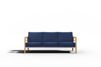 Curated MaisonFurniture Daniele Teak Deep Seating 86 Inch Outdoor Sofa with Sunbrella Cushion