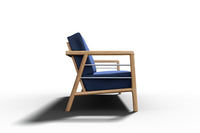 Curated MaisonFurniture Daniele Teak Deep Seating 86 Inch Outdoor Sofa with Sunbrella Cushion