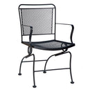 Woodard Constantine Coil Spring Dining Chair with Optional Cushion, Aged Teak, Beach Bum Creamsicle (Grade A), Grade A Fabric, Dining Chairs, Fabric, Iron, Curved, 4 Legs, Outdoor