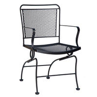 Woodard Constantine Coil Spring Dining Chair with Optional Cushion, Aged Teak, Beach Bum Creamsicle (Grade A), Grade A Fabric, Dining Chairs, Fabric, Iron, Curved, 4 Legs, Outdoor