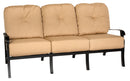 Woodard Cortland Cortland Cushion Sofa, Aged Teak, Beach Bum Creamsicle (Grade A), Grade A Fabric, Garden Chairs, Sofa, Cortland, Aluminum, Fabric, Sofas, Rectangular, Outdoor
