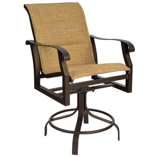 Woodard Cortland Padded Sling Swivel Counter Stool