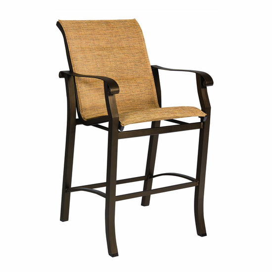 Woodard Cortland Padded Sling Stationary Bar Stool