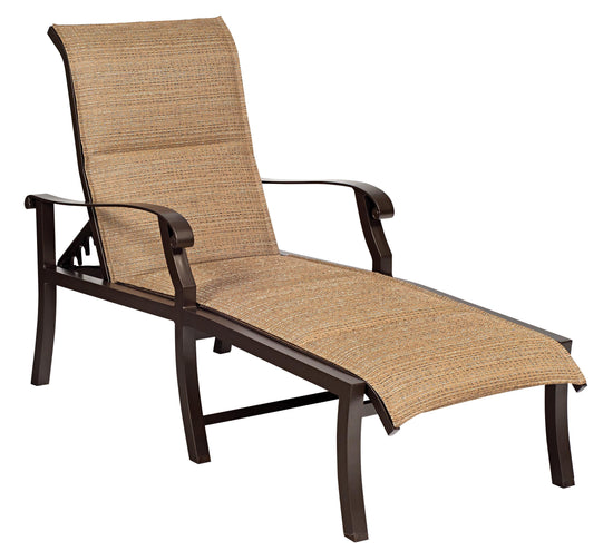 Woodard Cortland Padded Sling Adjustable Chaise Lounge