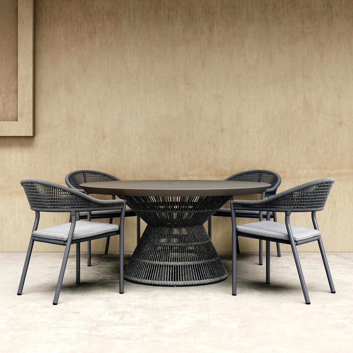 Azzurro Living Crete Stackable Dining Chair With Graphite Cushion (Qty 6)