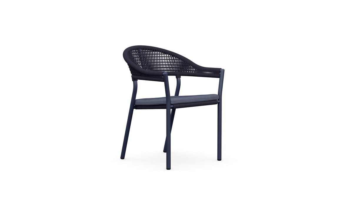 Azzurro Living Crete Stackable Dining Chair With Graphite Cushion (Qty 6)