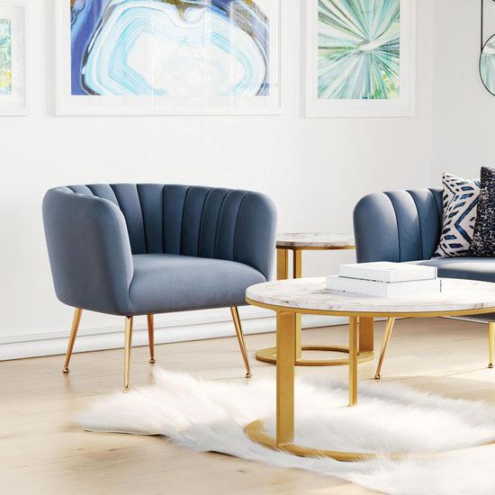 Art Deco Accent Chair in Beige & Gray | Zuo Modern