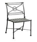 Woodard Delphi Dining Side Chair with Optional Cushion, Aged Teak, No Cushion, Grade A Fabric, Garden Chairs, Side Chairs, Delphi, Aluminum, Fabric, Side Chairs, Curved, Outdoor