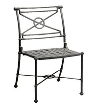 Woodard Delphi Dining Side Chair with Optional Cushion, Aged Teak, No Cushion, Grade A Fabric, Garden Chairs, Side Chairs, Delphi, Aluminum, Fabric, Side Chairs, Curved, Outdoor