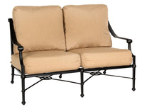 Woodard Delphi Love Seat, Aged Teak, Beach Bum Creamsicle (Grade A), Grade A Fabric, Garden Chairs, Loveseat, Delphi, Aluminum, Fabric, Loveseats, Rectangular, Outdoor