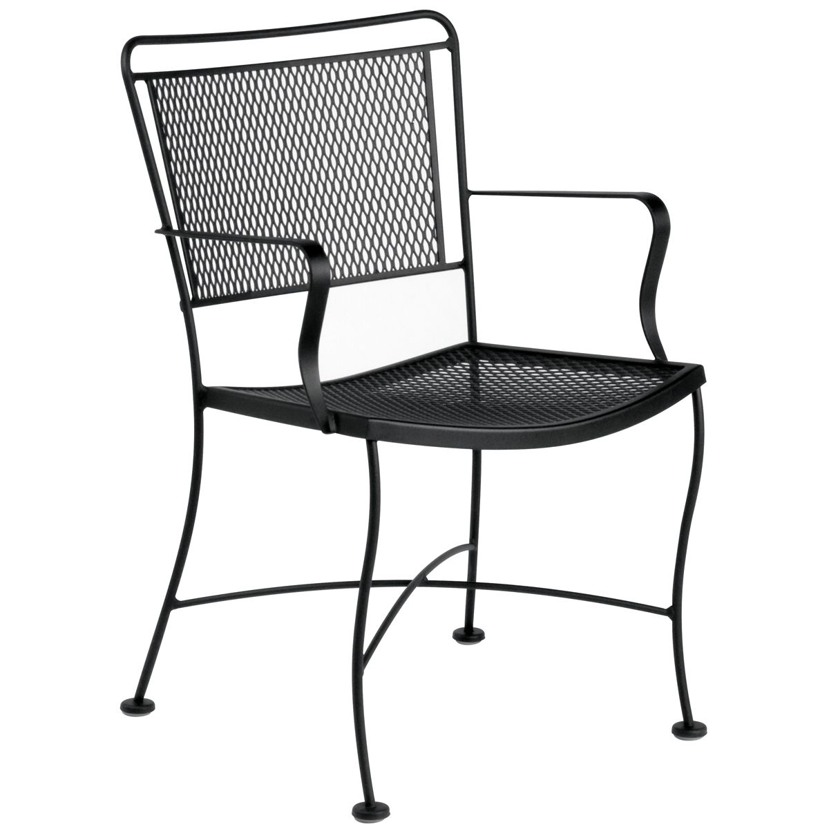 Woodard Constantine Dining Arm Chair, Dining Chairs, Fabric, Iron, Curved, 4 Legs, Outdoor