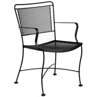 Woodard Constantine Dining Arm Chair, Dining Chairs, Fabric, Iron, Curved, 4 Legs, Outdoor