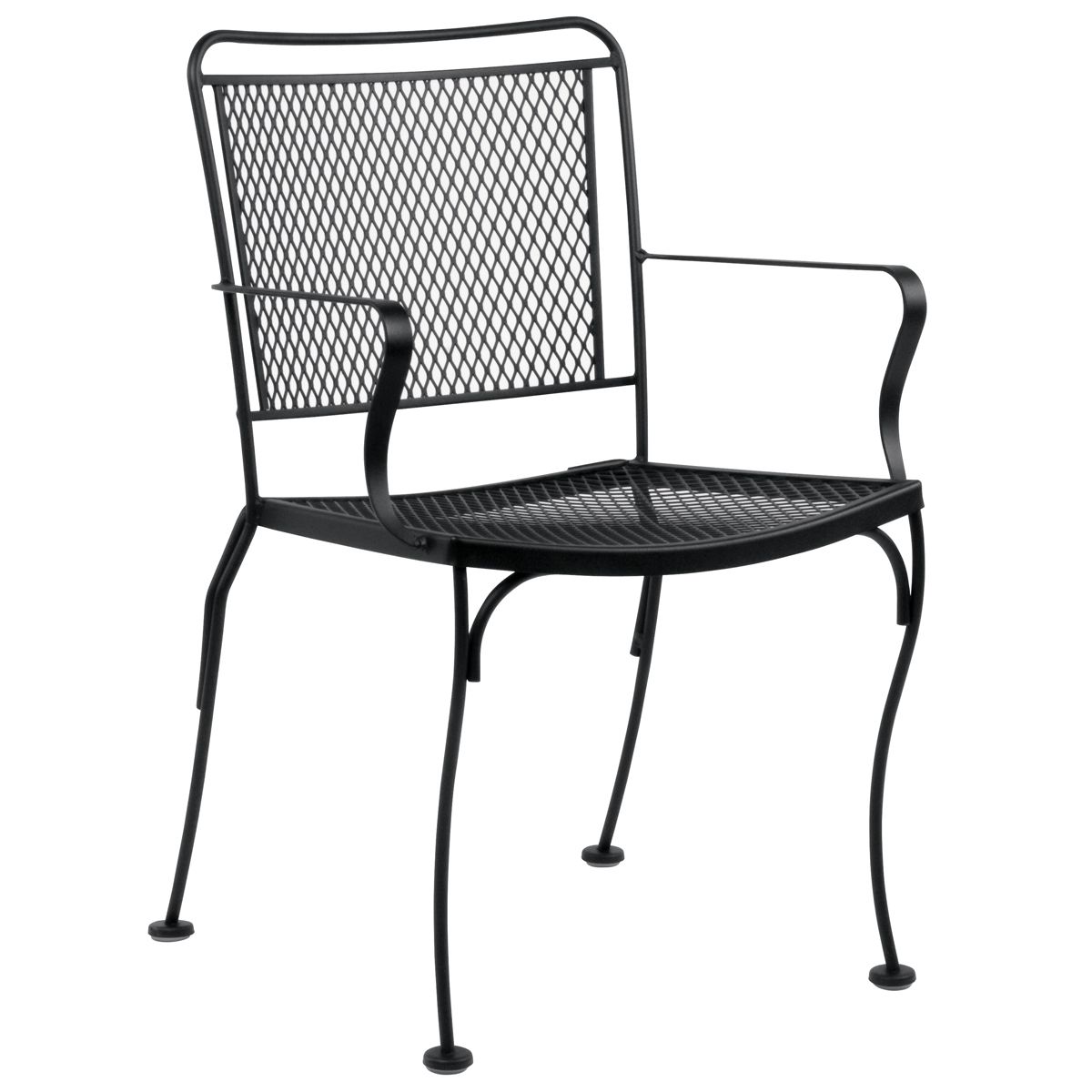 Woodard Constantine Dining Arm Chair With Optional Cushion - Stackable, Aged Teak, Beach Bum Creamsicle (Grade A), Grade A Fabric, Dining Chairs, Fabric, Iron, Curved, 4 Legs, Outdoor