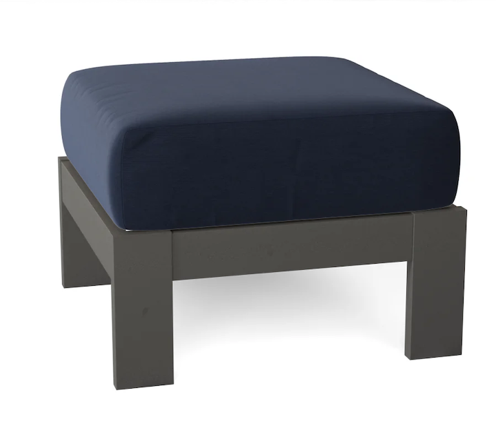 Telescope Casual Leeward Marine Grade Polymer Deep Cushion Ottoman (Sectional), Snow, Red, Ottoman, Cushion, Leeward, Aluminum, Polymer, Square, 4 Legs, Outdoor
