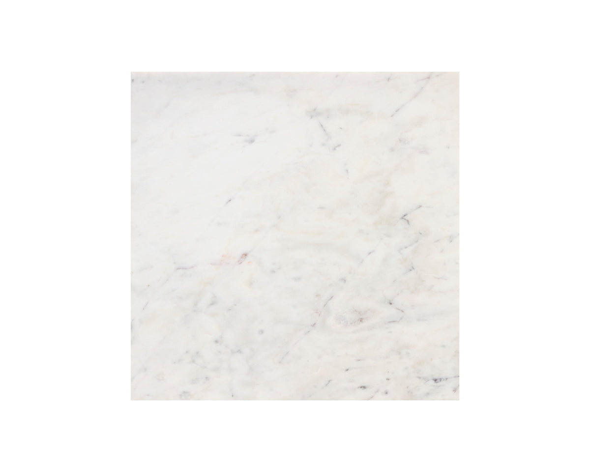 Sunpan Keely Nightstand in White Marble-Dark Walnut