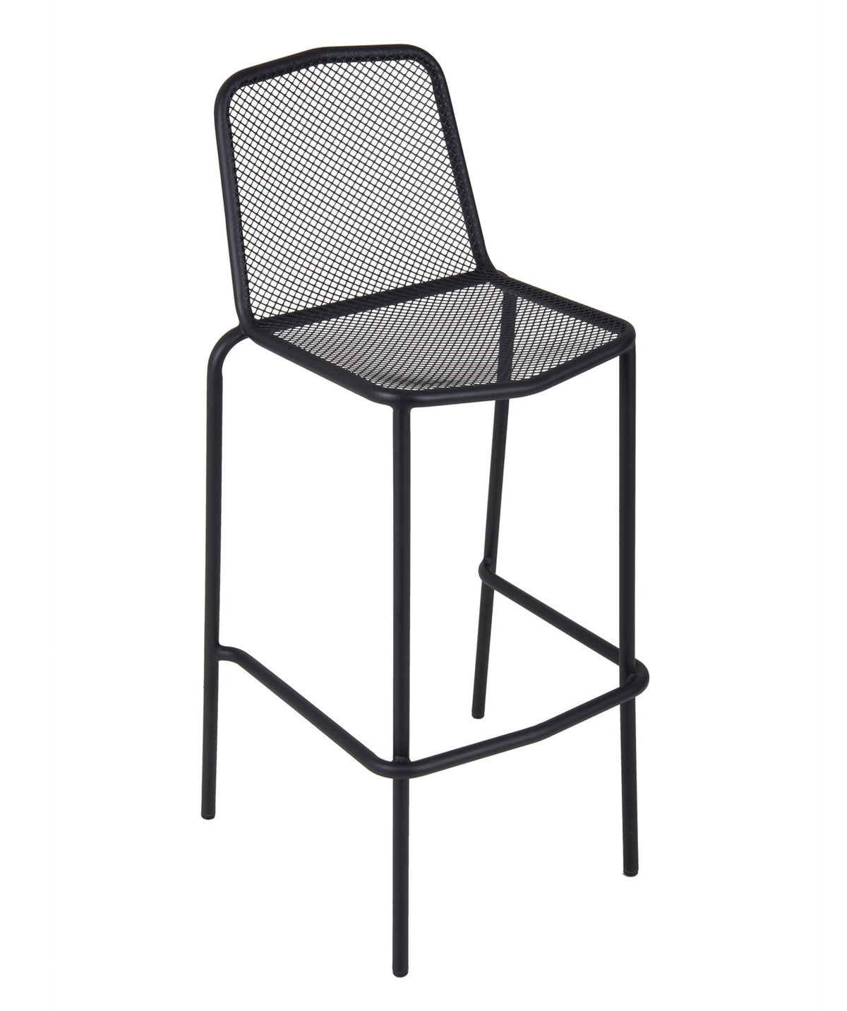BFM Seating Avalon Stacking Barstool - E-coated or Powder Coated Micro-Mesh Steel - Black
