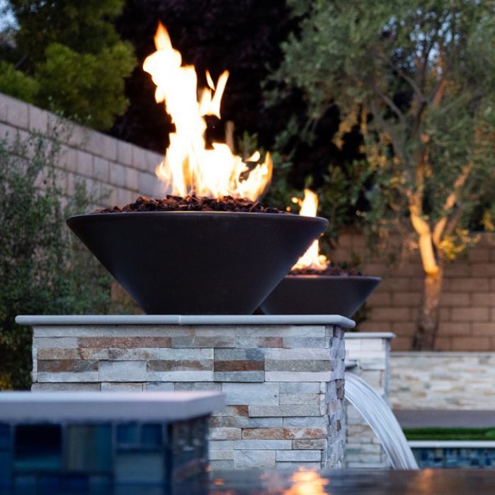 The Outdoor Plus Cazo GFRC Fire Bowl, 24", Liquid Propane, Ash, Cazo, GFRC, Outdoor