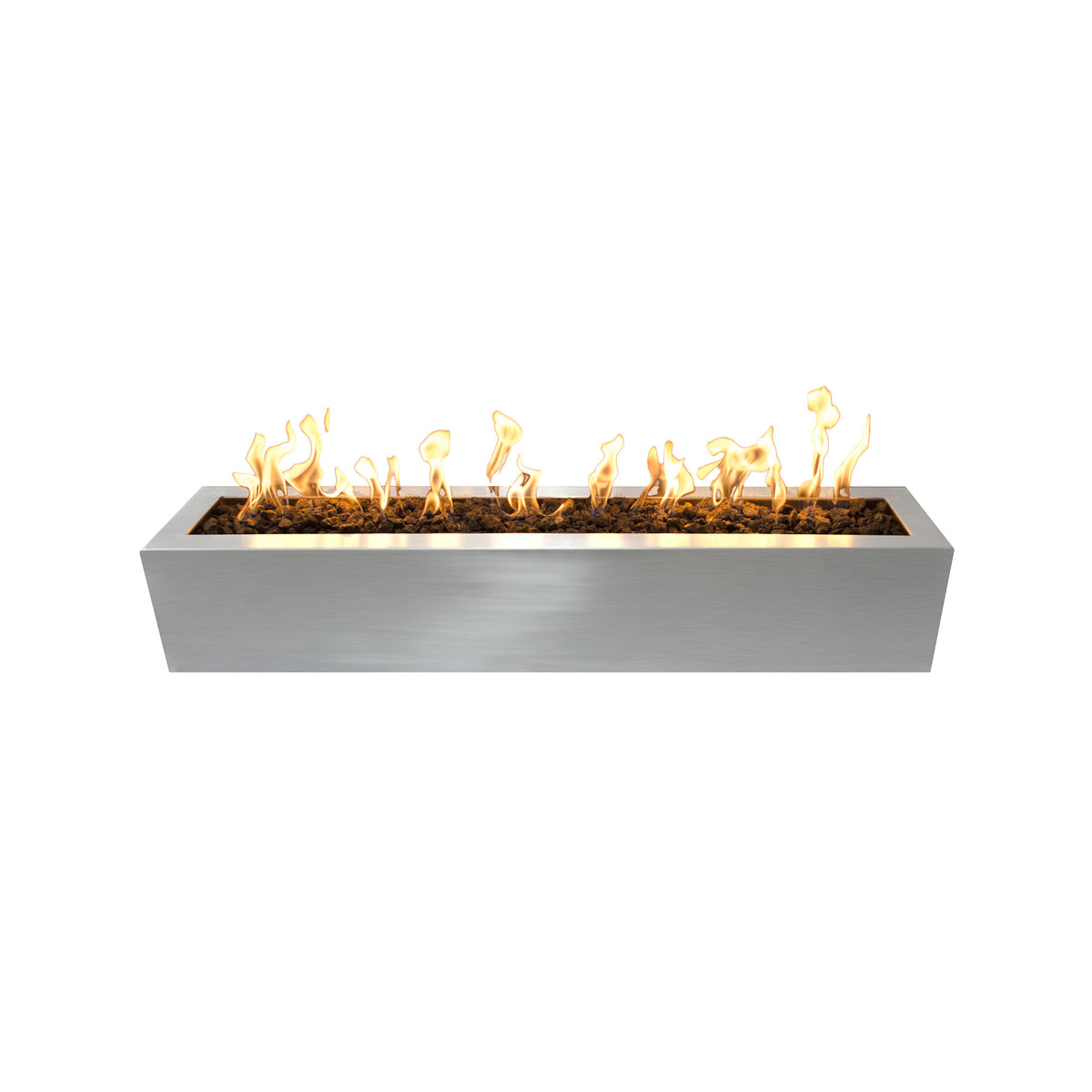 The Outdoor Plus Eaves Stainless Steel Fire Pit, 48", Liquid Propane, Low Voltage Electronic Ignition, Eaves, Stainless Steel, Outdoor
