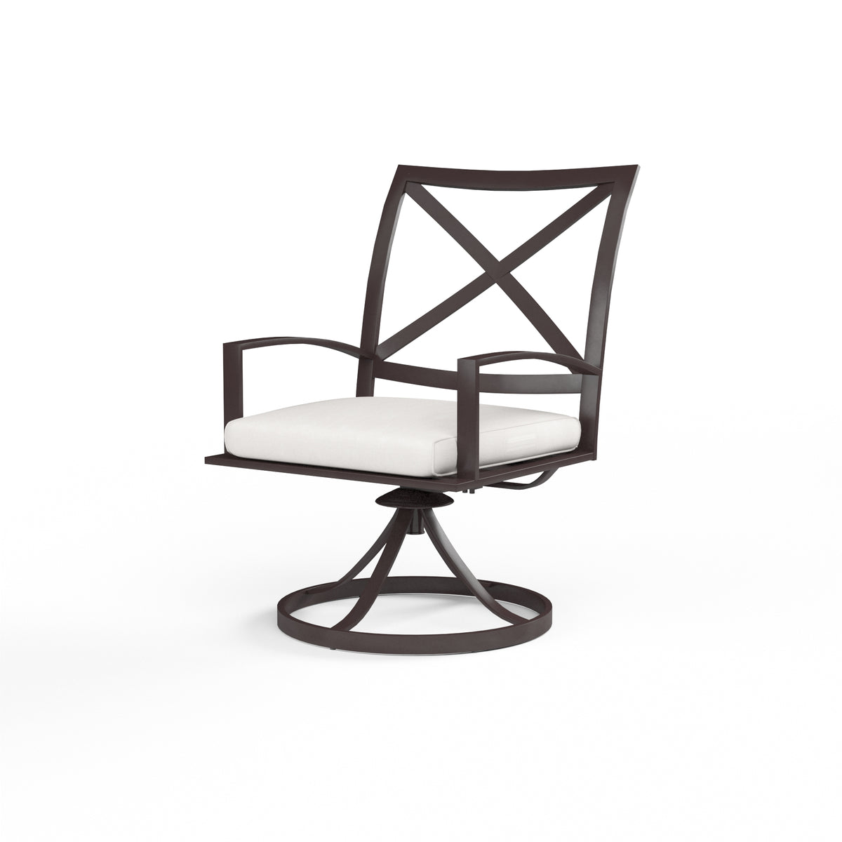 Sunset West La Jolla Aluminum Swivel Dining Chair with Cushion