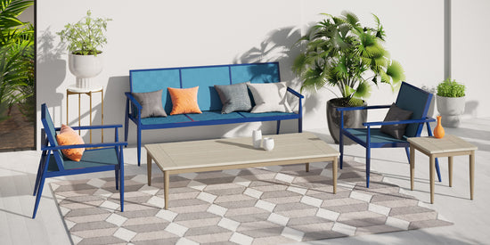 DecoScapes Danish Aluminum Rectangular Coffee Table