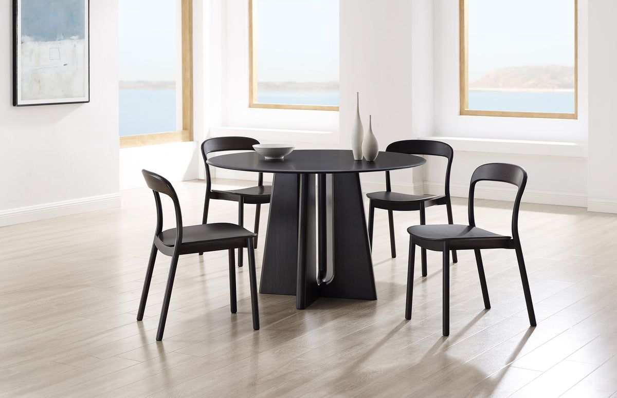 Greenington Luna 48” Round Table In Caviar/Wheat