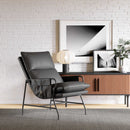 Zuo Modern Halaus Accent Chair Black, Accent Chairs, Faux Leather, Plywood, Polyester, Steel, Curved, 4 Legs, Indoor
