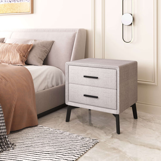 Gray Side Table with Storage Drawers – Zuo Modern Halle