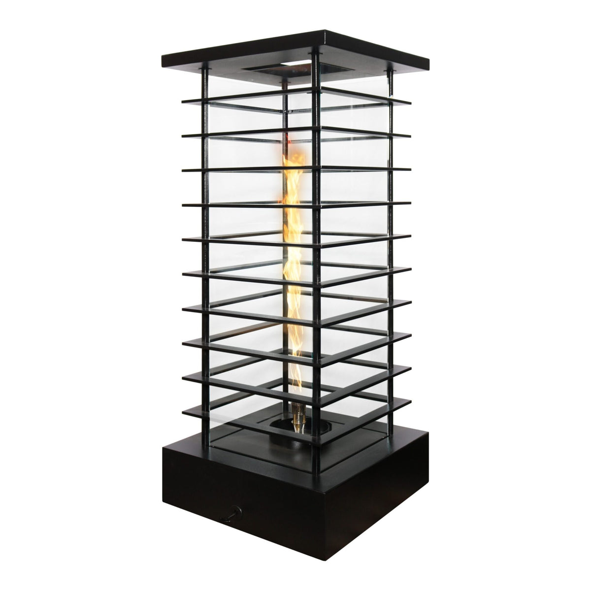 The Outdoor Plus High Rise Fire Tower 42" x 42", Liquid Propane, Stainless Steel, Low Voltage Electronic Ignition, High Rise, Stainless Steel, Outdoor