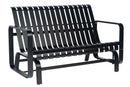 Woodard Colfax Love Seat Glider, Aged Teak, No Cushion, Grade A Fabric, Garden Chairs, Gliders, Cushion, Colfax, Aluminum, Rectangular, Frame, Outdoor